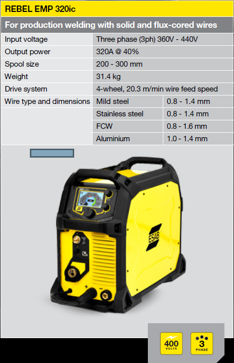 ESAB REBEL EMP 255ic & 320ic – Equisold